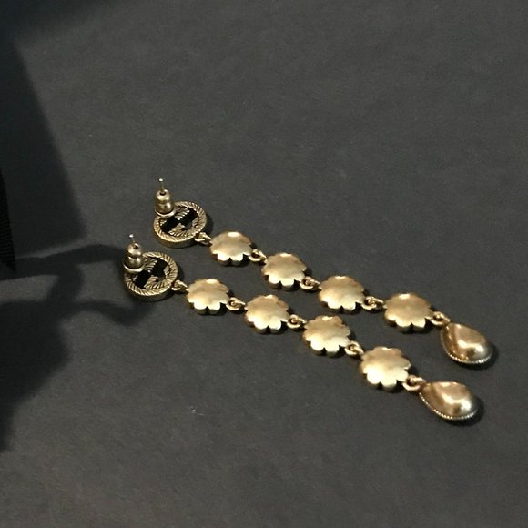 Gucci GG Marmont Pink Daisy Drop Earrings Silver 925 Aged Gold Finish GORGEOUS! - Picture 6 of 16